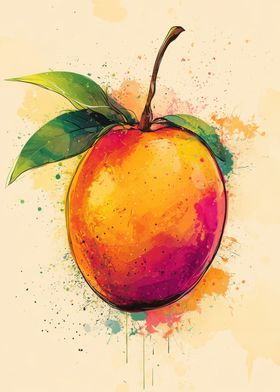 Watercolor Mango Wall Art