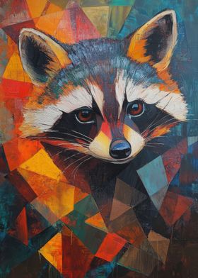 Raccoon Oil Painting