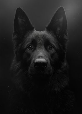 Black German Shepherd Portrait