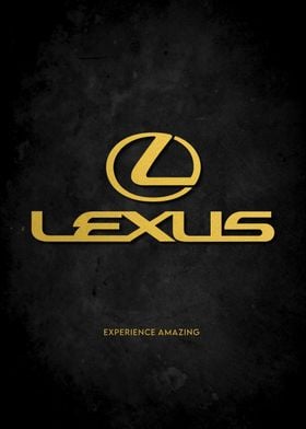 Lexus Logo - Gold on black