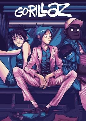 Gorillaz Band Illustration