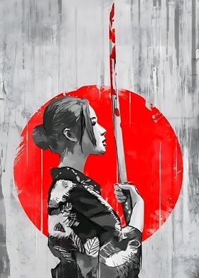 Samurai Woman with Sword