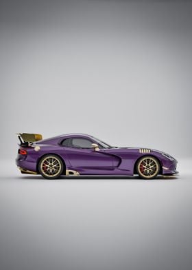 Purple Dodge Viper ACR - Side View