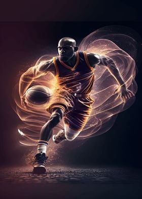 Basketball Player in Action