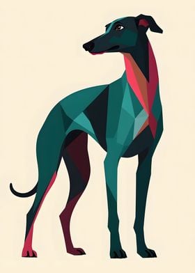 Geometric Greyhound Bauhaus Style