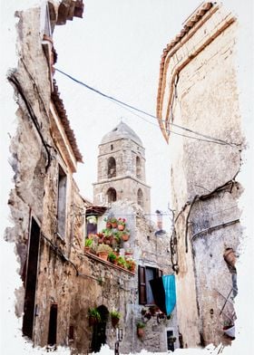 Stone Bell Tower Alley Caserta vecchia