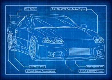 Mitsubishi 3000GT Blueprint