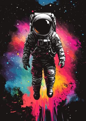 Colorful Astronaut Space