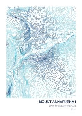 Mount Annapurna I Topographic Map