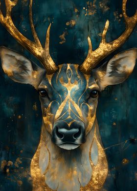 Golden Deer Portrait