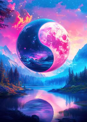 Yin Yang Moon Landscape