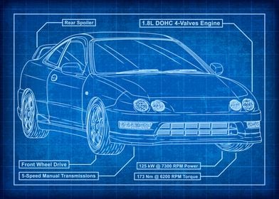 Honda Integra Type-R DC2 Blueprint