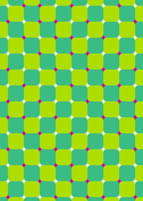 Moving Optical Illusion Green and Pink Geometric Pattern Cute Cool Poster For Room