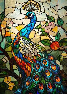 Stained Glass Peacock