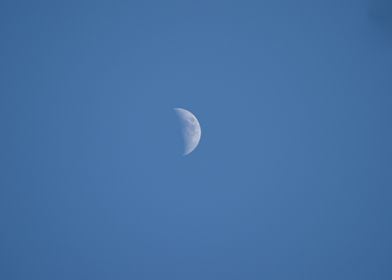 Crescent Moon in Blue Sky