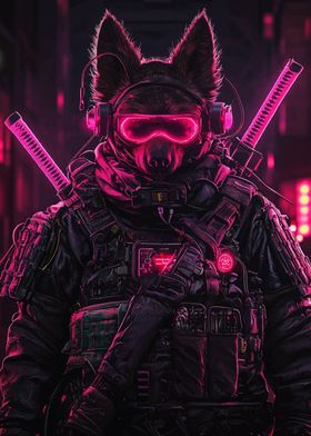 Cyberpunk Dog Warrior