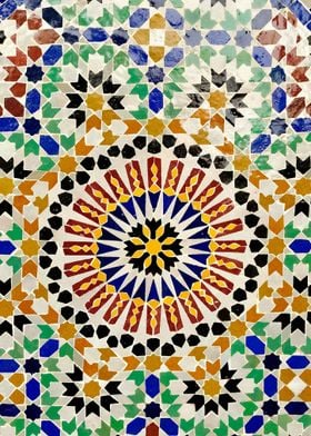 Morocco Vibe :  Moroccan Tile Pattern Vintage Geometric Abstract Pattern