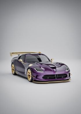 Purple Dodge Viper with Gold Accents - Front