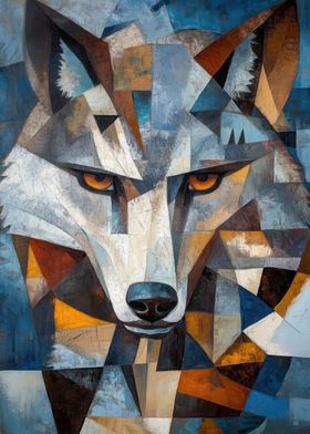 Wolf Oil Painting