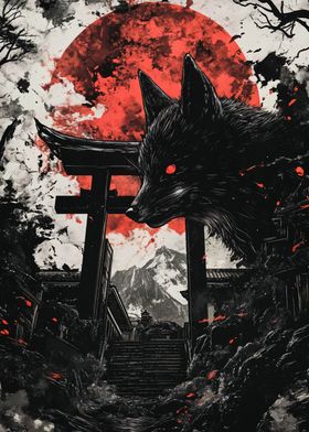 Black Fox and Red Moon