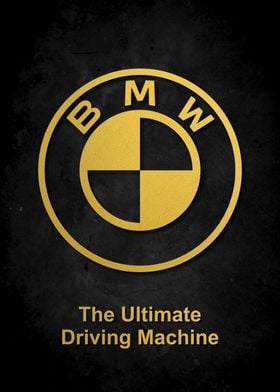 BMW Logo - Gold on Black