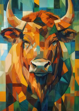 Geometric Buffalo Portrait