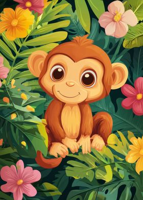 Cute Monkey in Jungle