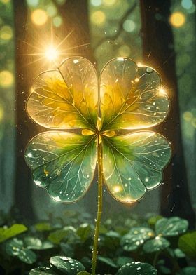 Glowing Four-Leaf Clover