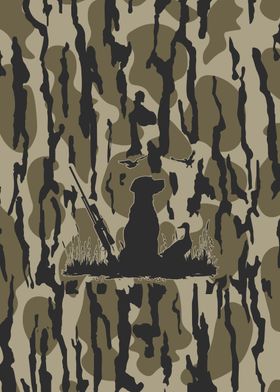 Vintage Waterfowl Camo Camouflage Duck Hunting Dog Hunter 