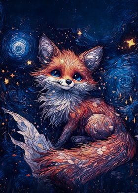 Fox in Starry Night