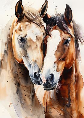 Horse Watercolor Painting