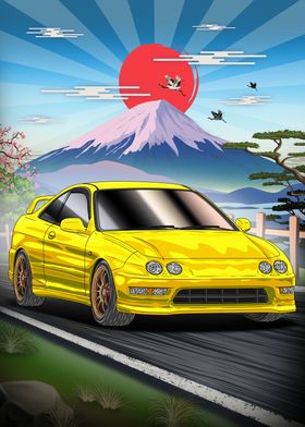 Honda Integra Type-R DC2 with Mt. Fuji