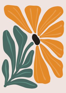 Boho Abstract Flower Illustration