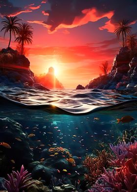 Sunset Ocean Scene