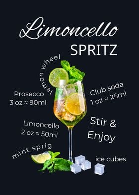 Limoncello Spritz Recipe Kitchen Bar Art