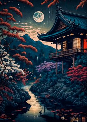 Japanese Moonlit Night