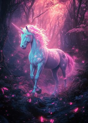 Magical Unicorn in Forest