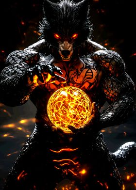 Wolf Warrior with Fire Orb