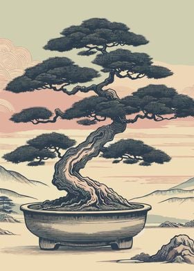 Bonsai Tree Zen Illustration