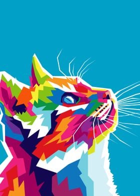 Colorful Cat Pop Art