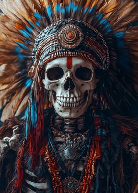 Native American Skull Headdress