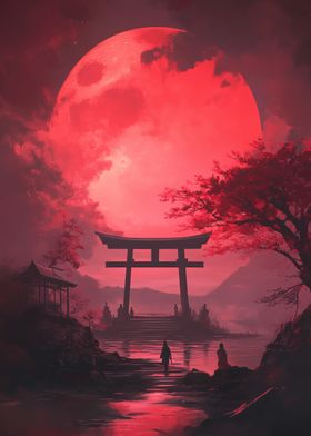 Red Moon Torii Gate