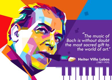 Heitor Villa Lobos Pop Art Portrait