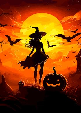 Halloween Witch Silhouette