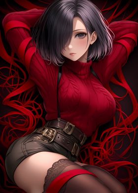 Anime Girl in Red Sweater