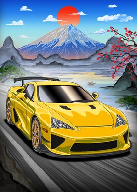 Lexus LFA in the Shadow of Mount Fuji