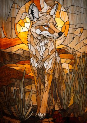 Stained Glass Coyote