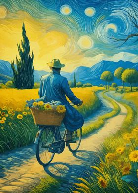 Starry Night Cyclist