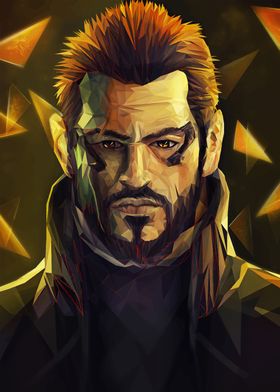 deus ex Low Poly Character Portrait