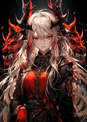 Anime Girl with Horns